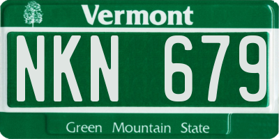 VT license plate NKN679