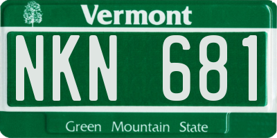VT license plate NKN681