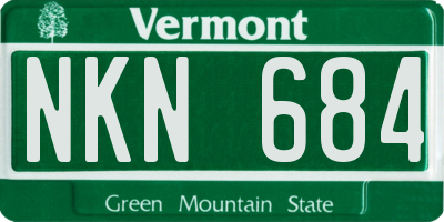 VT license plate NKN684