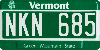VT license plate NKN685