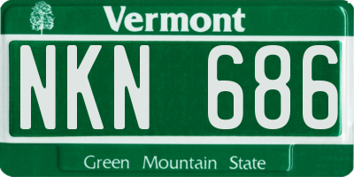 VT license plate NKN686