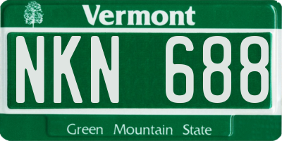 VT license plate NKN688