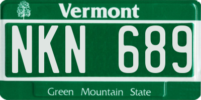 VT license plate NKN689