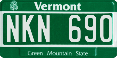 VT license plate NKN690