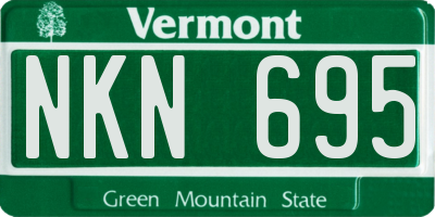 VT license plate NKN695