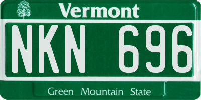 VT license plate NKN696