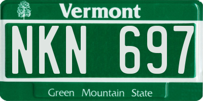 VT license plate NKN697