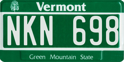 VT license plate NKN698