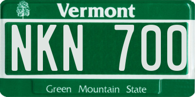 VT license plate NKN700