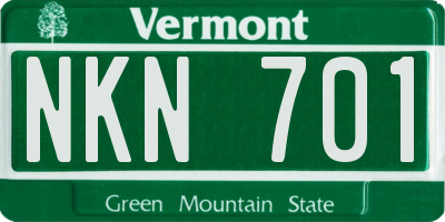VT license plate NKN701