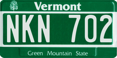 VT license plate NKN702