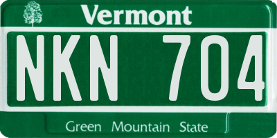 VT license plate NKN704