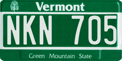 VT license plate NKN705