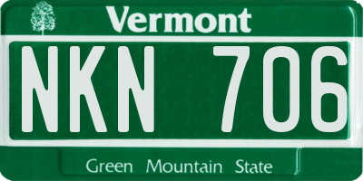 VT license plate NKN706