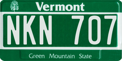 VT license plate NKN707