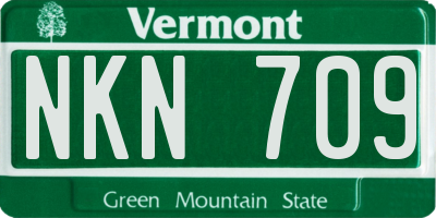 VT license plate NKN709
