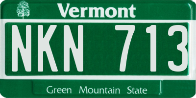 VT license plate NKN713