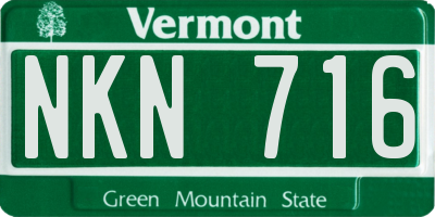 VT license plate NKN716