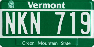 VT license plate NKN719