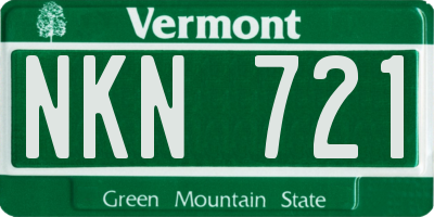 VT license plate NKN721
