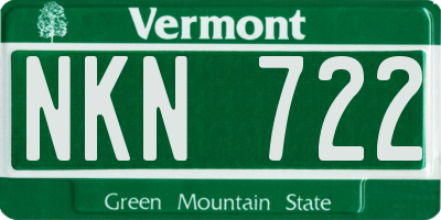 VT license plate NKN722