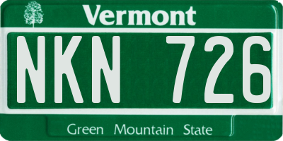 VT license plate NKN726