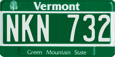VT license plate NKN732