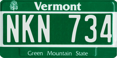 VT license plate NKN734
