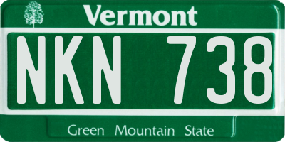 VT license plate NKN738