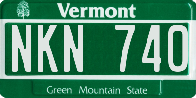 VT license plate NKN740