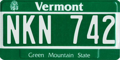 VT license plate NKN742