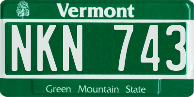 VT license plate NKN743