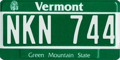 VT license plate NKN744