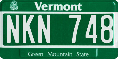 VT license plate NKN748