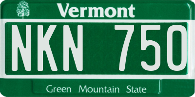 VT license plate NKN750