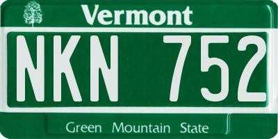 VT license plate NKN752