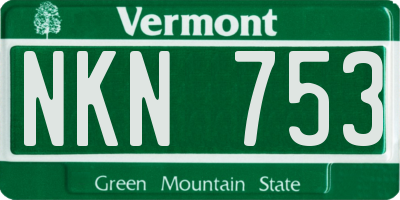 VT license plate NKN753
