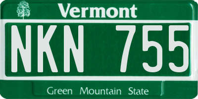 VT license plate NKN755