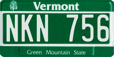 VT license plate NKN756