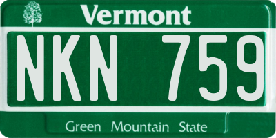 VT license plate NKN759