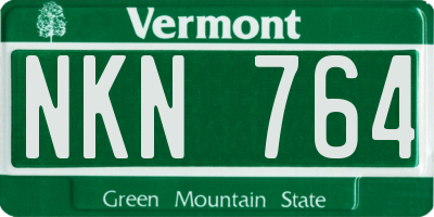 VT license plate NKN764