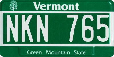 VT license plate NKN765