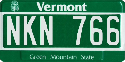 VT license plate NKN766