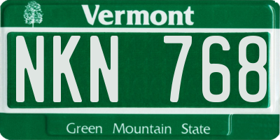 VT license plate NKN768