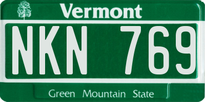 VT license plate NKN769