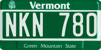 VT license plate NKN780