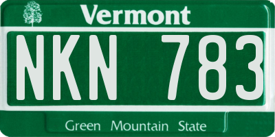 VT license plate NKN783