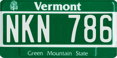VT license plate NKN786