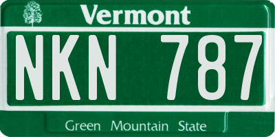 VT license plate NKN787