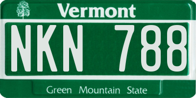 VT license plate NKN788